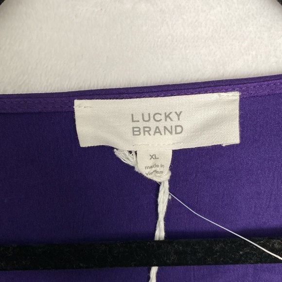 NEW Lucky Brand Women's Midi Dress w/Belt 3/4 Sleeve V-Neck Size XL Purple - Picture 3 of 13